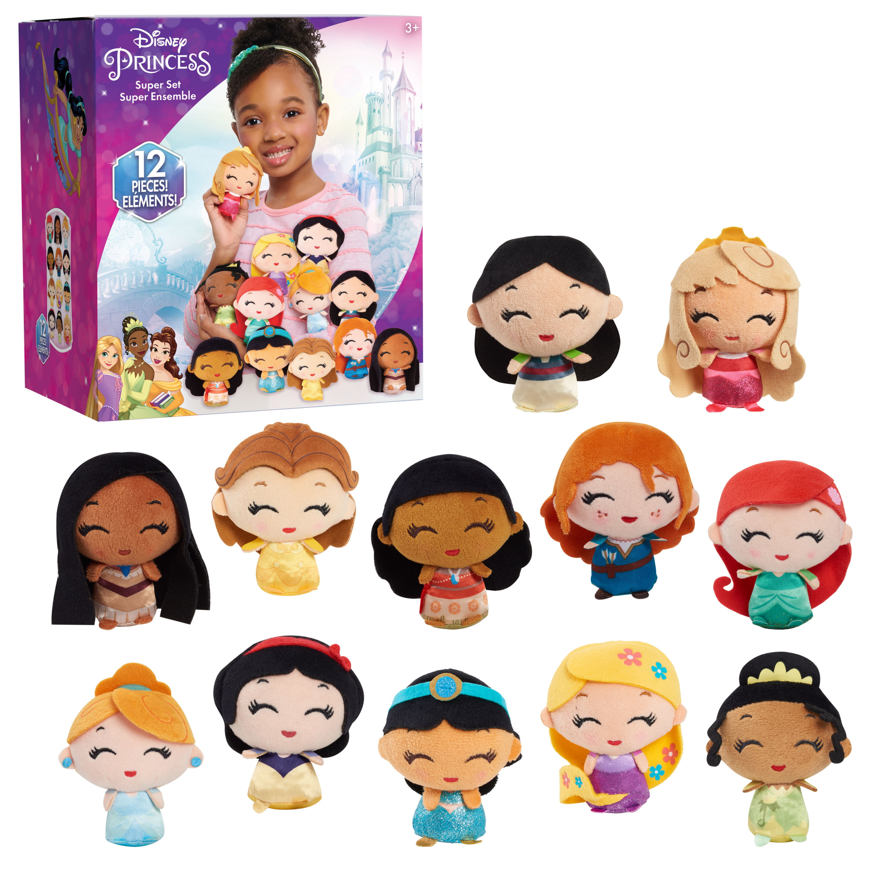 12-Ct 3.5" Disney Princess Plush Figures Super Set $19.84 + Free S&H w/ Walmart+ or $35+