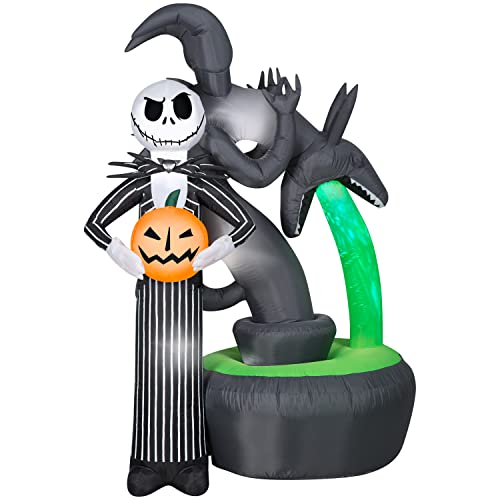 6' Nightmare Before Christmas Inflatable Jack Skellington With Halloween Town Fountain LightShow Projection $67.25 + Free Shipping