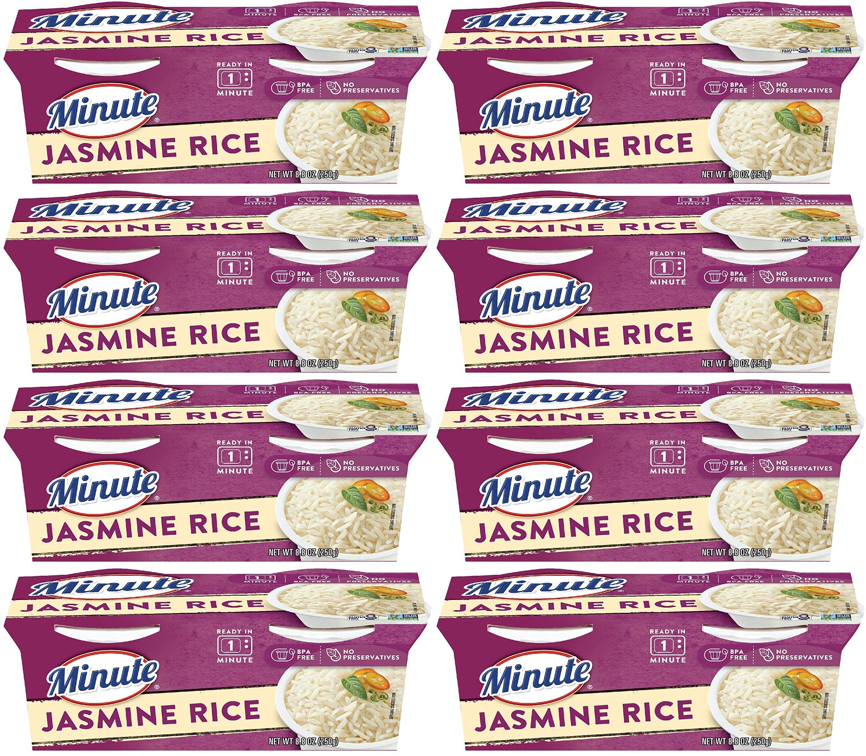 8Count 2Pack 4.4Oz Minute Ready to Serve Microwavable Jasmine Rice
