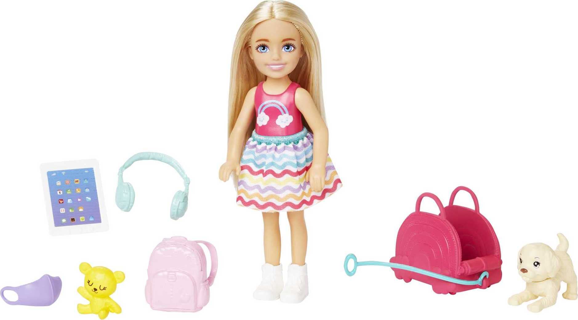 Barbie Chelsea Doll Travel Playset w/ Puppy & 6 Accessories $5.49 + Free Shipping w/ Prime or on $25+