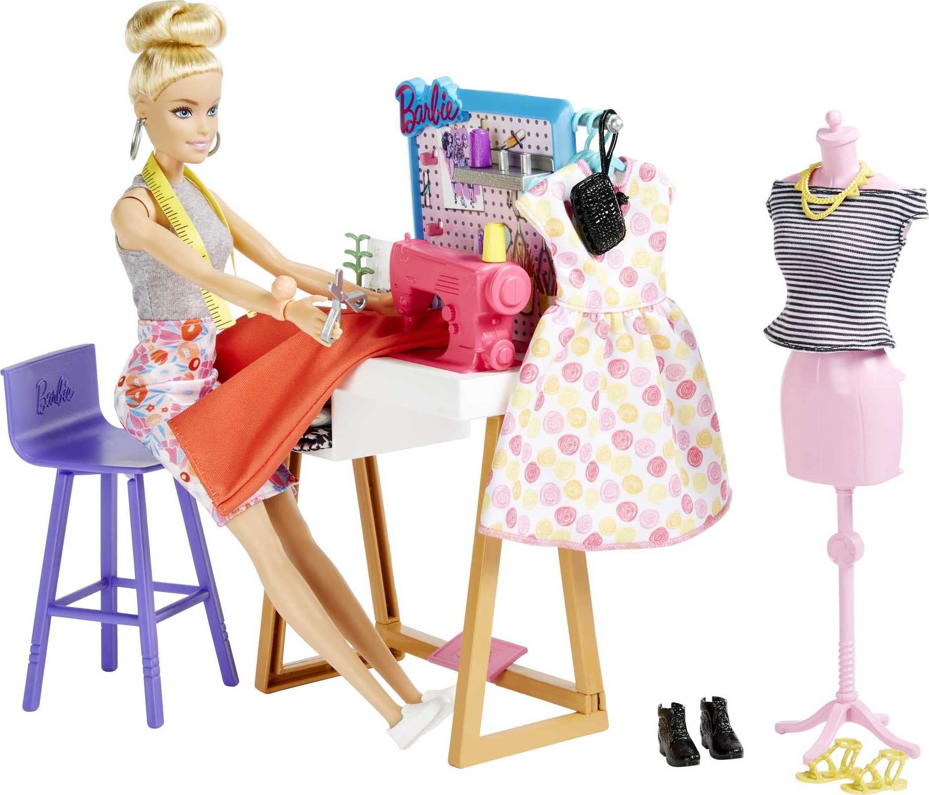 25-Piece Barbie Fashion Designer Doll w/ Design Studio Furniture, Accessories & Mannequin $9.99 + Free Shipping w/ Prime or on $25+