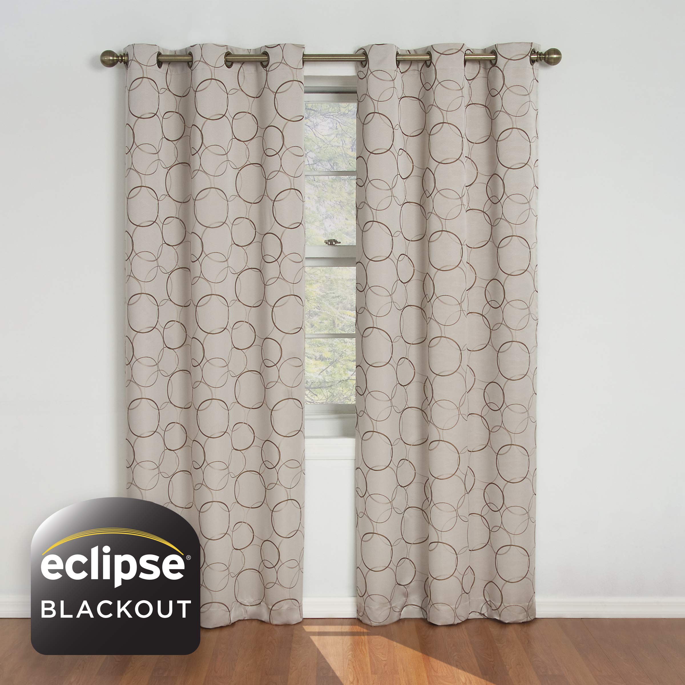 42" x 84" ECLIPSE Meridian Modern Single Panel Blackout Window Curtain (Linen, Thermal, Grommet) $8.39 + Free Shipping w/ Prime or on $25+