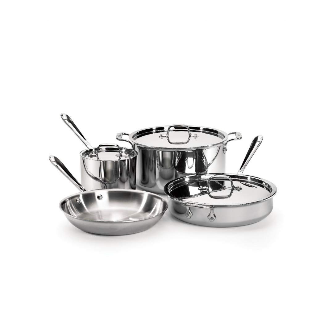 7-Piece All-Clad Tri-Ply Stainless Steel Cookware Set $300 + Free Shipping
