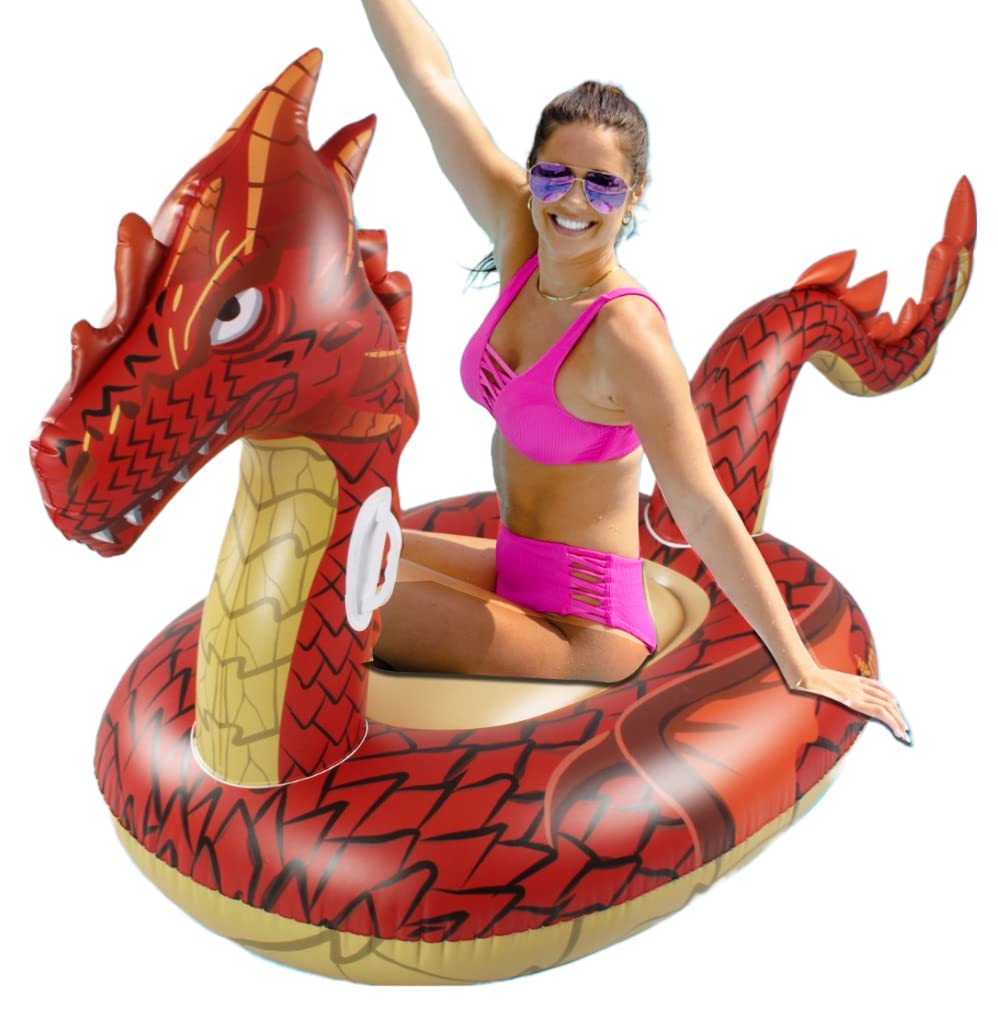 35" Monsoon Inflatable Ride On Pool Float for Adults (Red Dragon) $9.95 + Free Shipping w/ Prime or on $25+