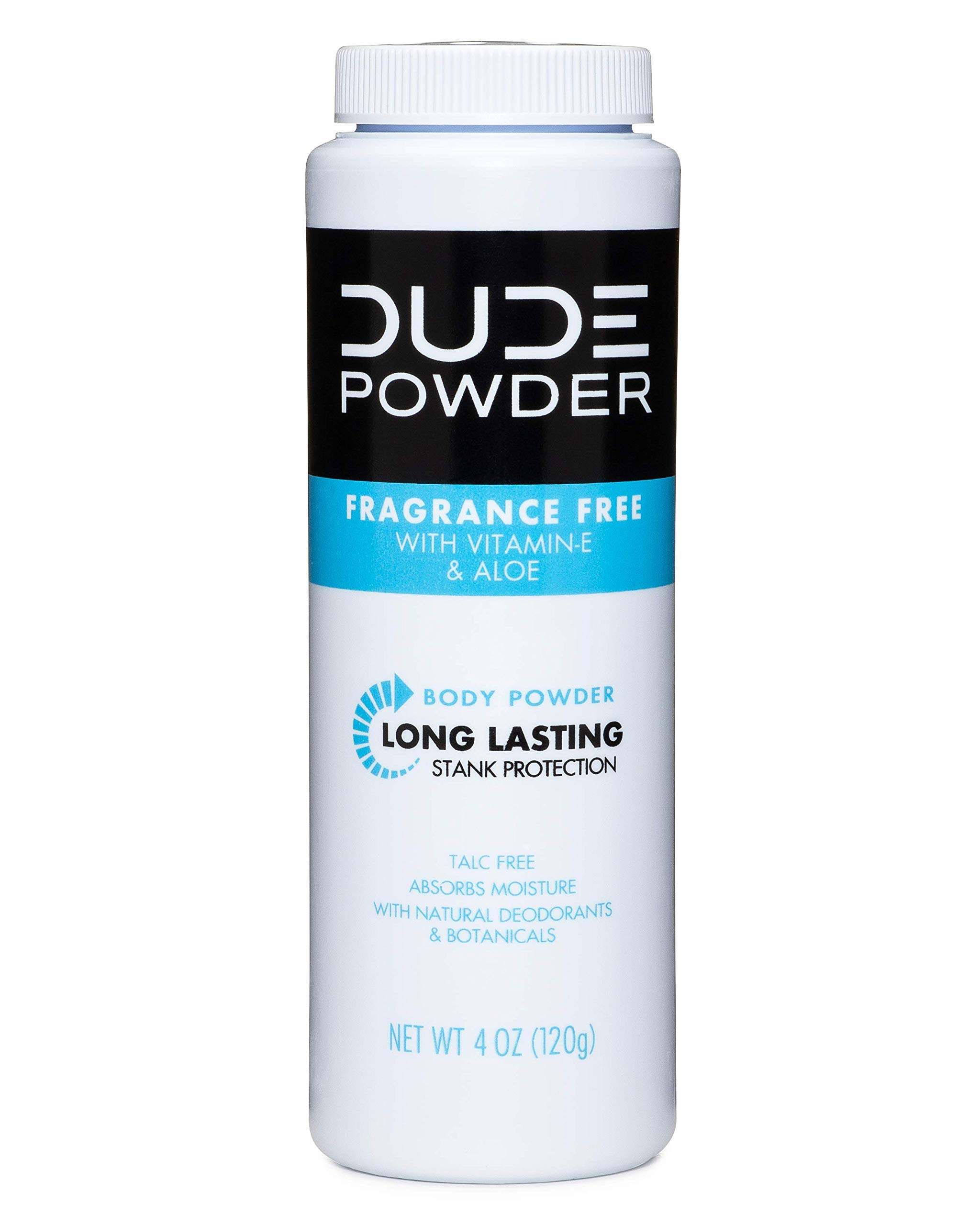 4-Oz DUDE Fragrance Free Men's Body Powder $4.04 w/ S&S + Free Shipping w/ Prime or $35+