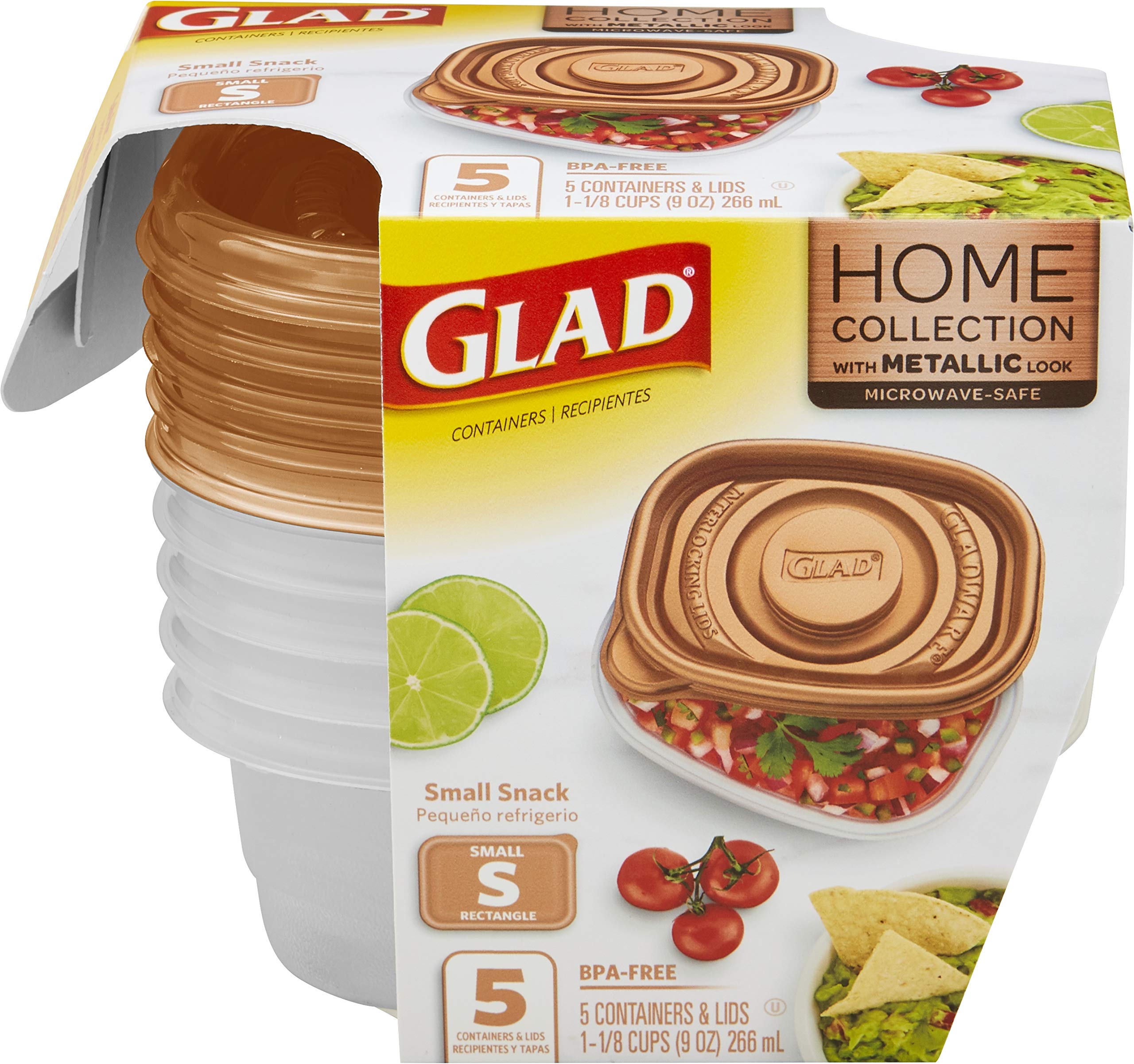 5-Count 9-Oz GladWare Home Snack Food Storage Containers with Lids (Small Rectangle) $4.53 + Free Shipping w/ Prime or on $35+
