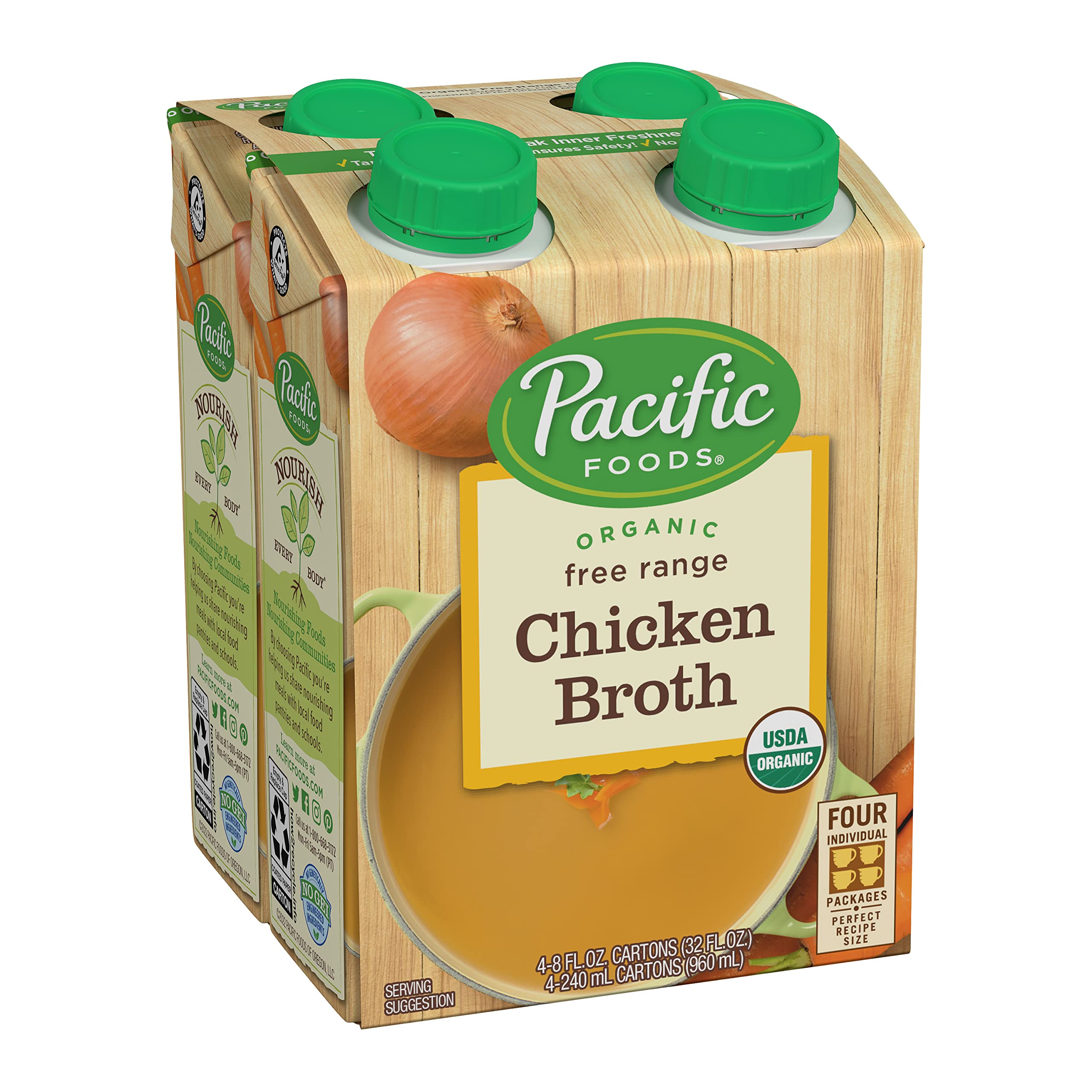 4-Pack 8-Oz Pacific Foods Organic Free Range Chicken Broth $2.54 + Free Shipping w/ Prime or on Orders $35+