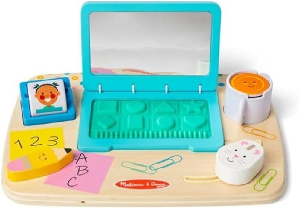 Melissa & Doug Wooden Work & Play Desktop Activity Board Infant & Toddler Sensory Toy $13.19 + Free Shipping w/ Prime or on Orders $35+