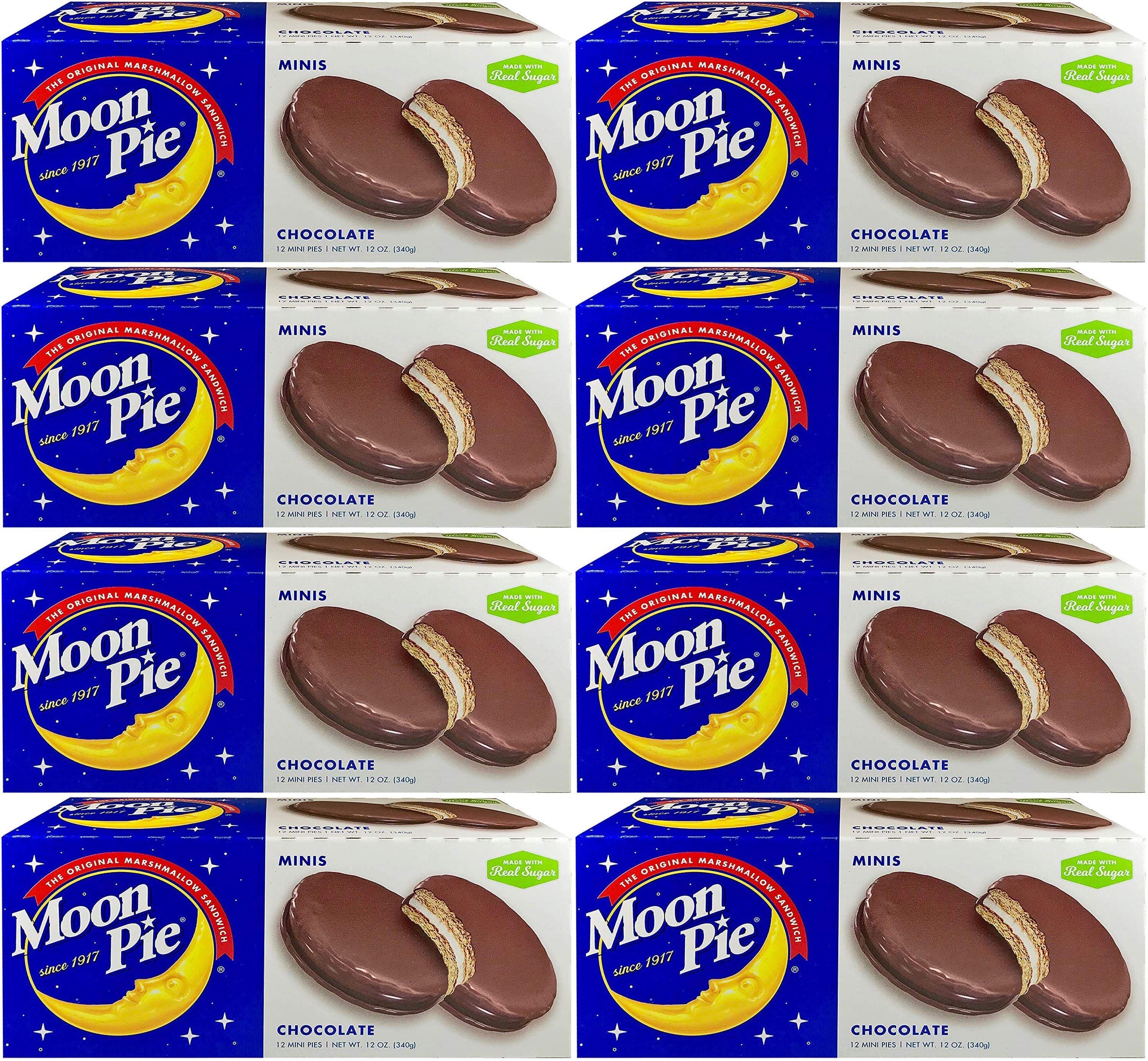 8-Pack 12-Count MoonPie Mini Chocolate Marshmallow Sandwich $17.97 ($0.19 Each) + Free Shipping w/ Prime or on $35+