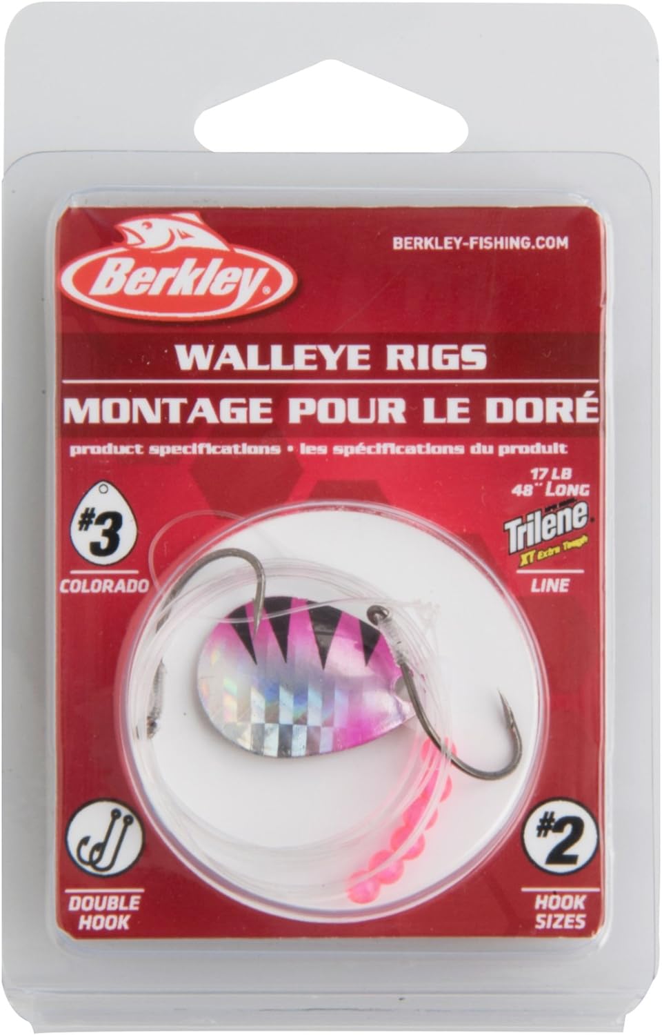 Berkley colorado 3 monofilament double hook fishing walleye rigs