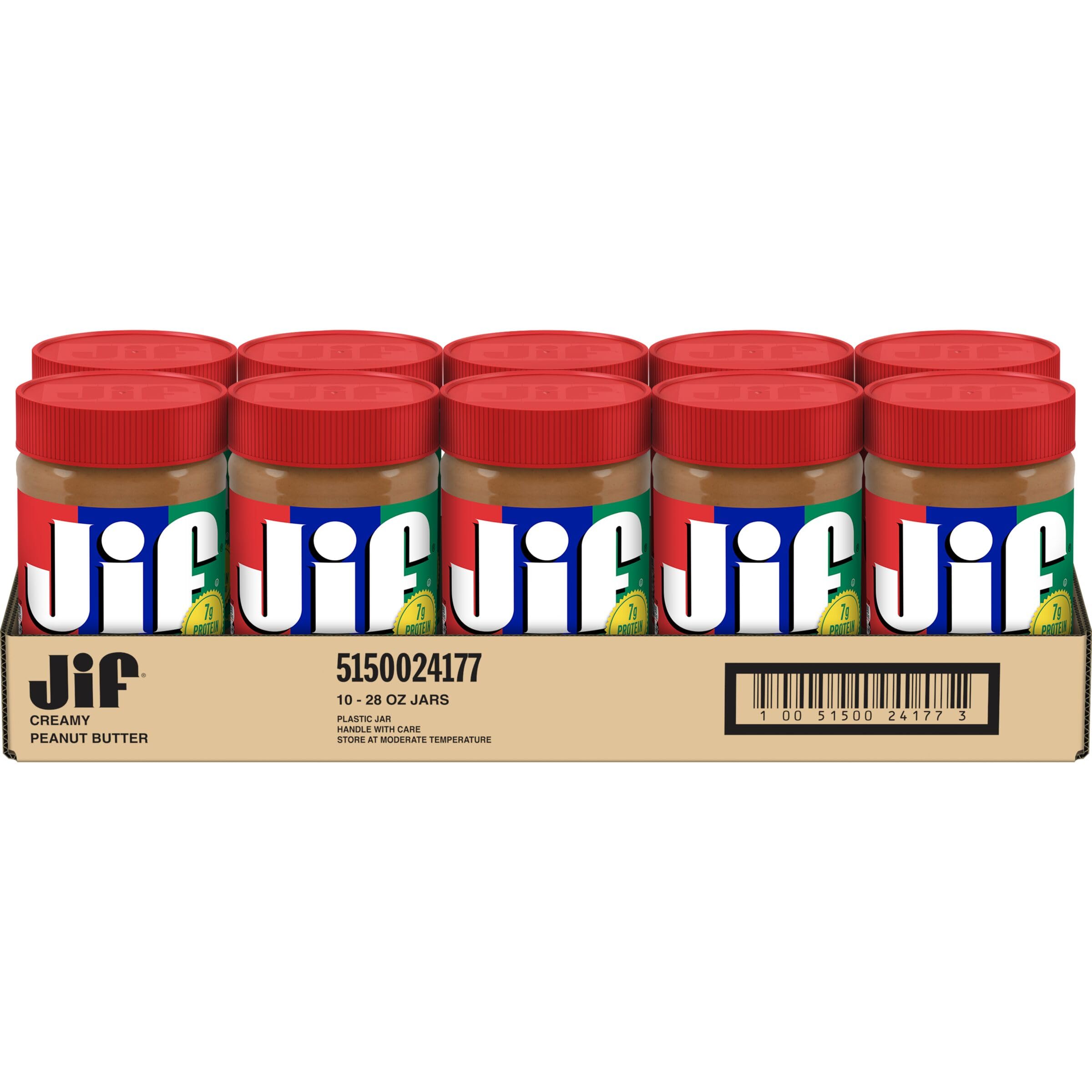 10-Pack 28-Oz Jif Peanut Butter (Creamy) $29.92 ($2.99 Each) w/ S&S + Free Shipping w/ Prime or $35+