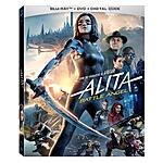 Alita: Battle Angel (Blu-ray + DVD + Digital) $6