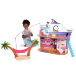 KidKraft Luxe Life 2-in-1 Wooden Cruise Ship & Island Doll Play Set w/ 18 Accessories $25