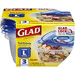 3-Count 42-Oz Glad GladWare Tall Entrée Food Storage Containers $2.90