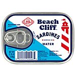 3.75-Oz Beach Cliff Wild Caught Sardines in Water $0.80 w/ Subscribe &amp; Save &amp; More