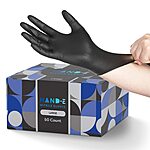 50-Count Hand-E Touch Black Nitrile Powder & Latex-Free Disposable Gloves (Large) $3.50 w/ Subscribe &amp; Save