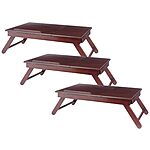 3-Pack Winsome Alden Foldable Wood Bed Tray Lap Desk w/ Drawer (Walnut) $27.15