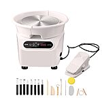 350-Watt Vevor Adjustable Speed Pottery Wheel w/ Direct-Drive Motor &amp; Foot Pedal (25cm Aluminum Wheel, LCD Touch Screen, White) $84.90 + Free Shipping