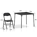 Vecelo Square Folding Vinyl Upholstery Padded Portable Card Table w/ 4 Foldable Chairs (Metal, Black) $49.99 + Free Shipping