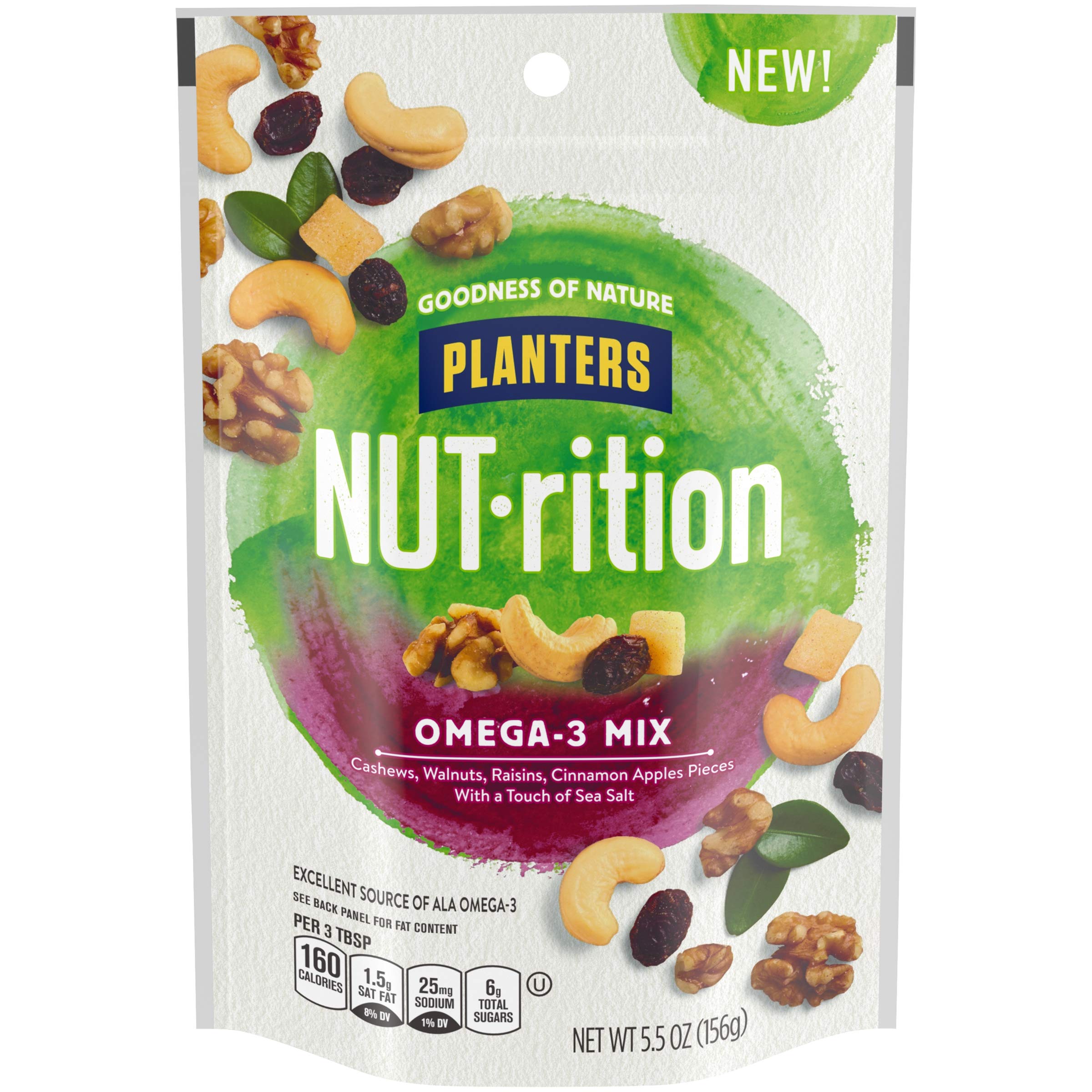 5.5-Oz Planters Nut-rition Omega 3 Snack Nuts Mix $2.96 w/S&S + Free Shipping w/ Prime or on $35+