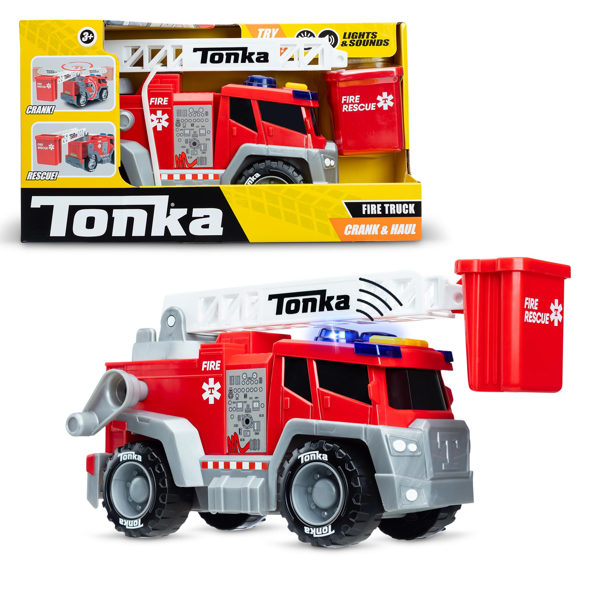 Tonka Crank and Haul 13.9" Fire Truck with Light and Sound $14.92 + Free Shipping w/ Prime or on $35+