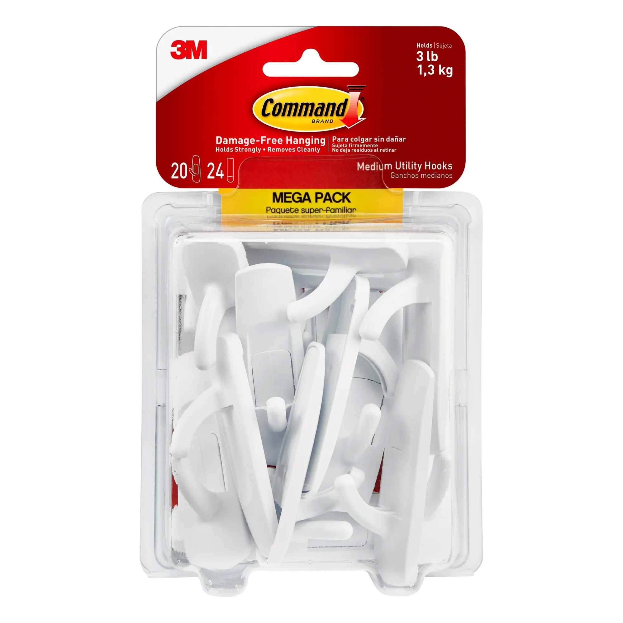 20-Count Command Utility Hooks w/ 24 Adhesive Strips (Medium) $6.73 + Free S&H w/ Walmart+ or $35+