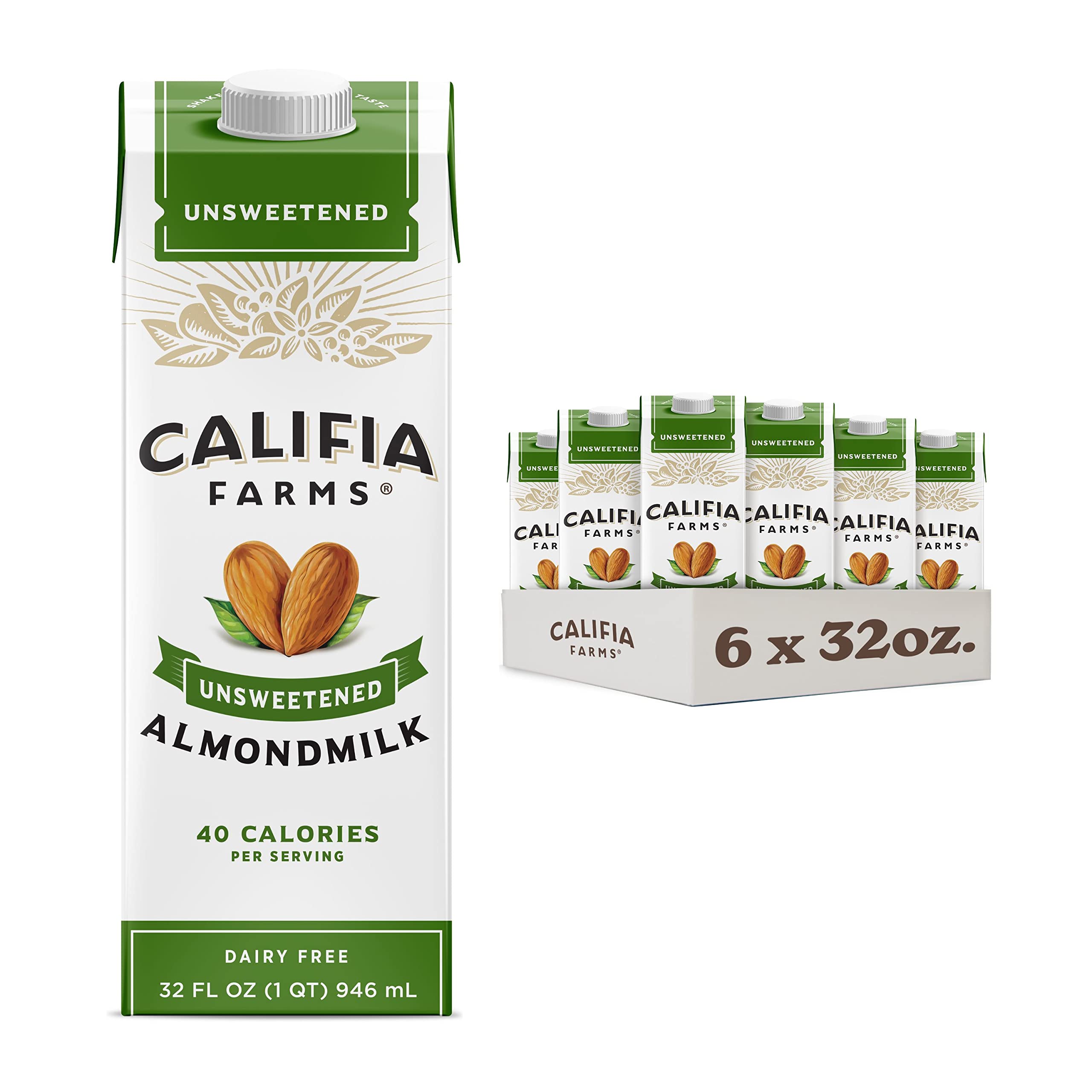 6-Pack 32-Oz Califia Farms Unsweetened Almond Milk $13.97 ($2.33 Each) w/ S&S + Free Shipping w/ Prime or $35+