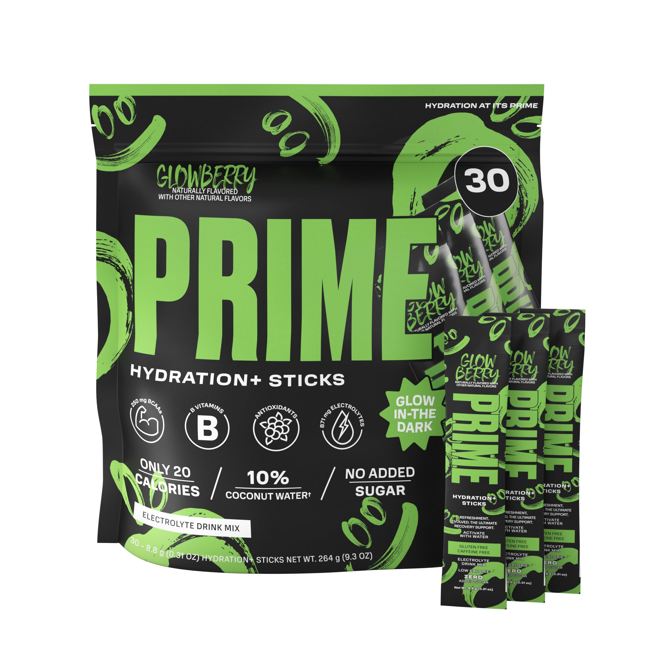 30-Count Prime Hydration+ Single Serve Powder Sticks (Glowberry) $11.69 w/S&S + Free Shipping w/ Prime or on $35+