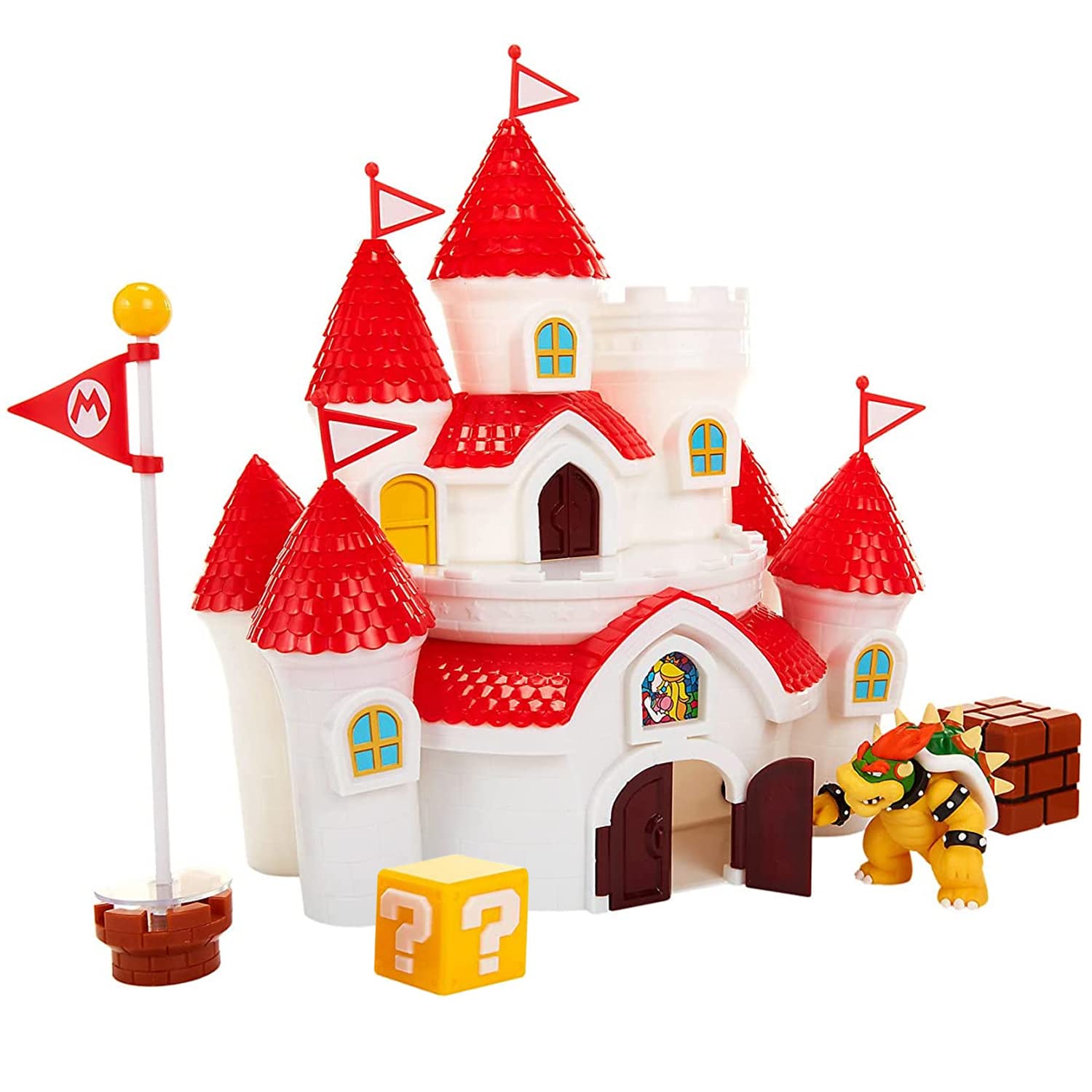 15" Super Mario Mushroom Kingdom Castle Playset with Exclusive 2.5” Bowser Figure $17.28 + Free Shipping w/ Prime or on $35+
