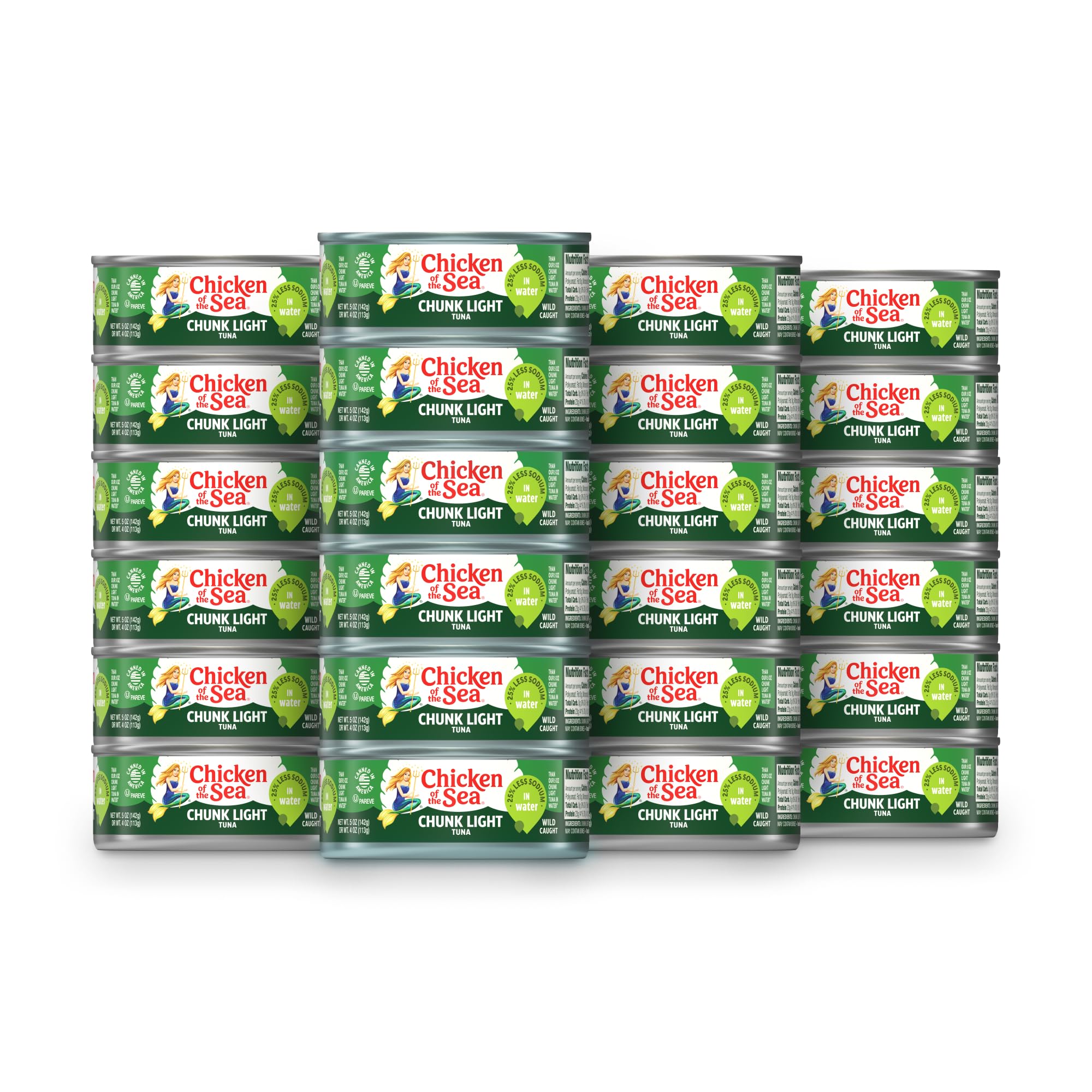24 pack 5 oz chicken of the sea chunk light tuna in water 25 less sodium 