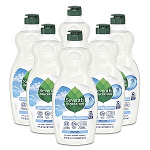6-Count 19-Oz Seventh Generation Liquid Dish Soap (Fragrance Free) $14.83 ($2.47 Each) w/ S&S + Free Shipping w/ Prime or $35+