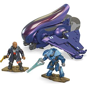 Mega Halo Building Toys Set: 205-Piece Renegade Banshee Mongoose w/ 2 Micro Figures
