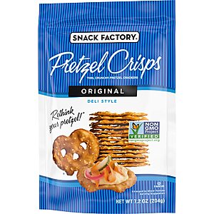 7.2-Oz Snack Factory Original Pretzel Crisps $2.15 