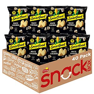 40-Count 0.6-Oz Smartfood Popcorn (White Cheddar) $12.30 w/ Subscribe & Save