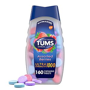 160-Count Tums Ultra Strength Chewable Antacid Tablets (Assorted Berries or Fruit)  w/ Subscribe & Save