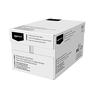 5,000 Sheets 10 Reams Amazon Basics Multipurpose 20lb Copy Printer Paper  w/ Subscribe & Save + Free Shipping