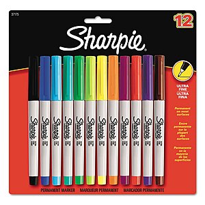 12-Count Sharpie Ultra Fine Point Permanent Markers (Assorted Colors) $5.95 w/ Subscribe & Save