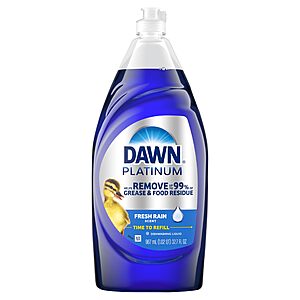 32.7-Oz Dawn Platinum Dishwashing Liquid (Fresh Rain Scent) $4.28 w/S&S + Free Shipping w/ Prime or on $35+