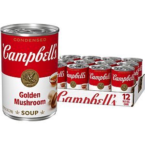 12-Count 10.5-Oz Campbell's Condensed Golden Mushroom Soup .55 w/ Subscribe & Save