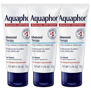 3-Pack 1.75-Oz Aquaphor Healing Ointment Dry Skin Moisturizer / Protectant $11.86 w/S&S + Free Shipping w/ Prime or on $35+