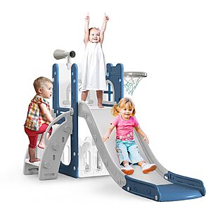 LulliSpace 6-in-1 Toddler Playset w/ Slide, Basketball Hoop, Telescope & Storage Space $47.60 + Free Shipping