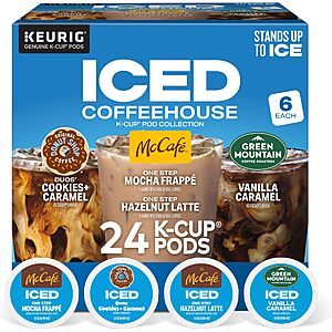 24-Count Keurig Iced Coffeehouse K-Cup Pod Collection (Original Donut Shop, McCafe, Green Mountain) $9.55 w/S&S + Free Shipping w/ Prime or on $35+