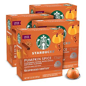 32-Count Starbucks Nespresso Vertuo Coffee Pods (Pumpkin Spice) $38.80 + Free Shipping