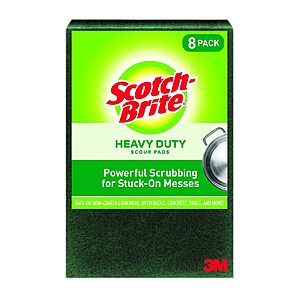8-Pk Scotch-Brite Heavy Duty Large Scour Pads w/ Subscription + Free S&H