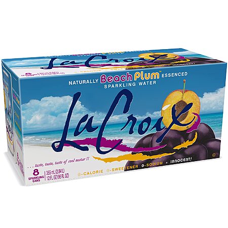8-Pack 12-Oz LaCroix Sparkling Water (Beach Plum) $2.98 + Free Shipping w/ Prime or on $35+