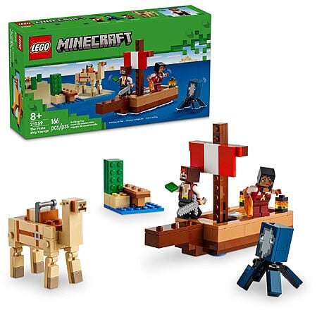 166-Piece LEGO Minecraft The Pirate Ship Voyage $9.59 + Free Shipping w/ Prime or on $35+