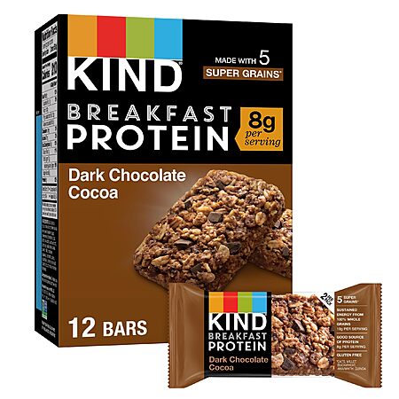 6-Count 1.76-Oz Kind Breakfast Protein Healthy Snack Bar (Dark Chocolate Cocoa) $2.92 w/S&S + Free Shipping w/ Prime or on $35+