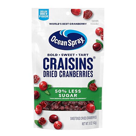 5-Oz Ocean Spray Craisins Dried Cranberries (50% Less Sugar) $1.99 + Free Shipping w/ Prime or on $35+