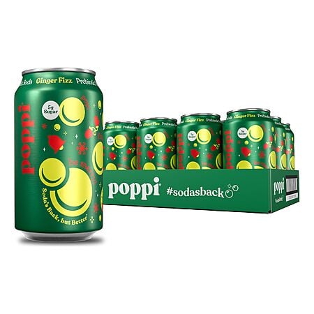 12-Pack 12-Ounce Poppi Prebiotic Soda (Holiday Ginger Fizz) $15.84 w/ S&S + Free Shipping w/ Prime or on $35+