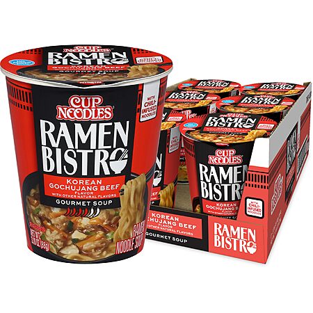 6-Pack 3.1-Ounce Nissin Cup Noodles Ramen Bistro (Korean Gochujang Beef) $5.13 w/ S&S + Free Shipping w/ Prime or on $35+